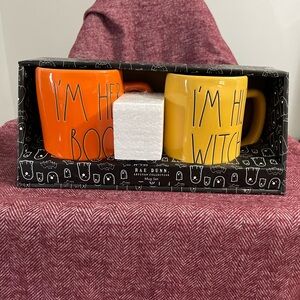 Rae Dunn “I’m her boo, I’m his witch” mug set. Brand new, never used!!